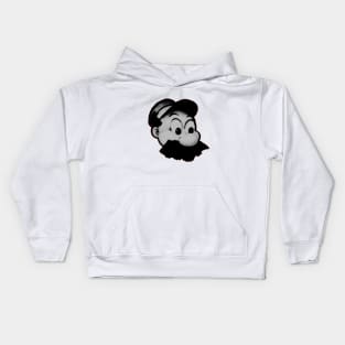 mustachioed man in a cap Kids Hoodie